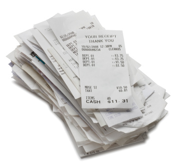 Stack of receipts